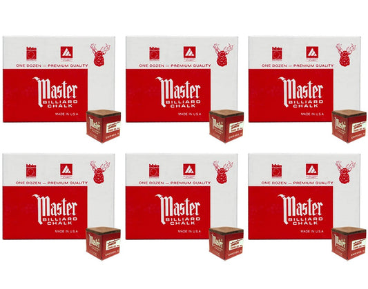 Masters Brown Billiard Cue Chalk - 6 Dozen/72 Pieces