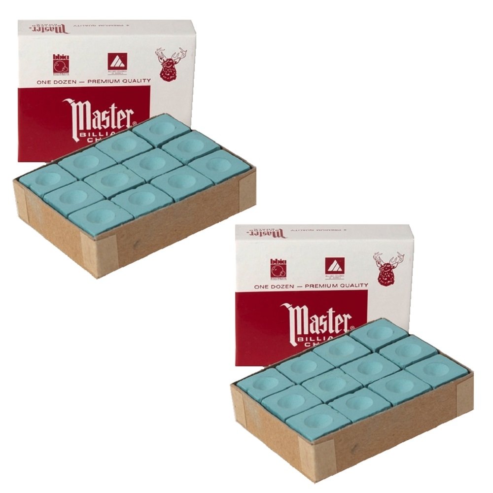 Masters Green Billiard Chalk - 2 Dozen/24 Pieces