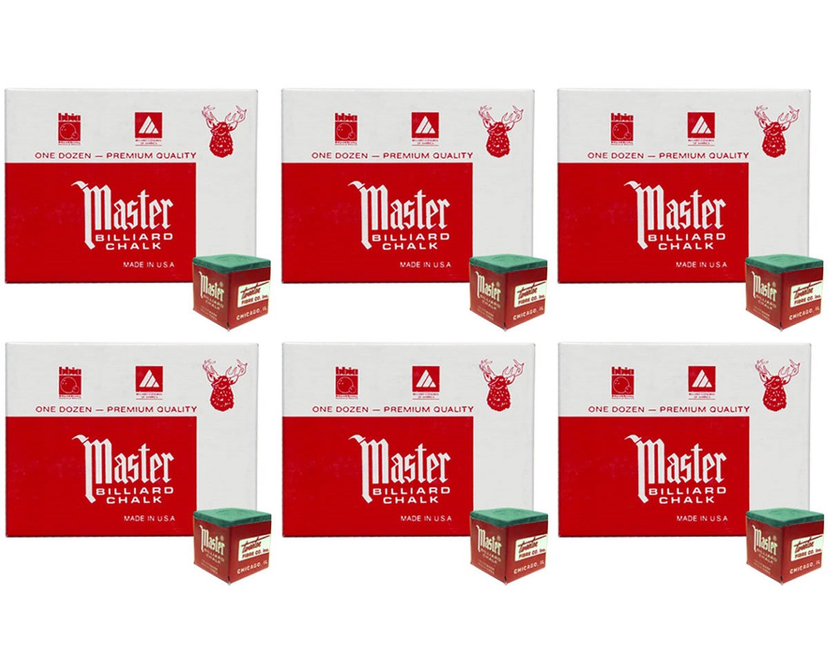 Masters Green Billiard Chalk - 6 Dozen/72 Pieces