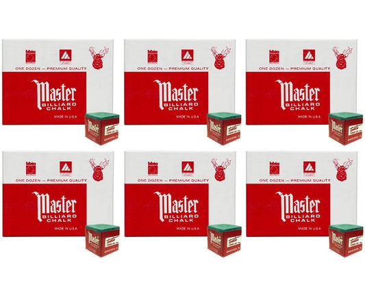 Masters Green Billiard Chalk - 6 Dozen/72 Pieces