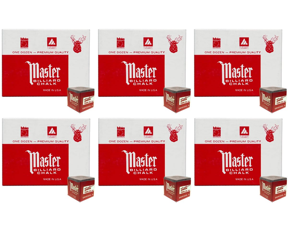 Masters Gray Billiard Cue Chalk - 6 Dozen/72 Pieces