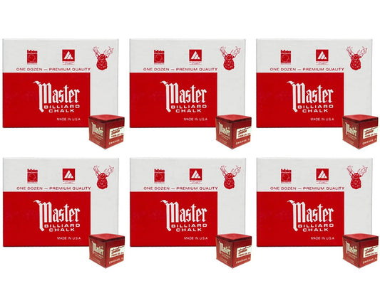 Masters Red Billiard Chalk - 6 dozen