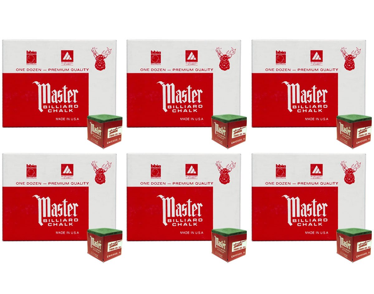 Masters Spruce Billiard Chalk - 6 Dozen/72 Pieces