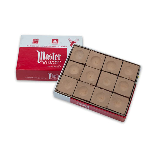 Masters Gold/Tan Cue Chalk - 1 Dozen/12 Pieces