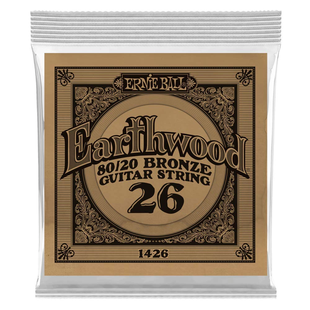 Ernie Ball P01426 .026 6 PACK! Earthwood 80/20 Bronze Acoustic Guitar String