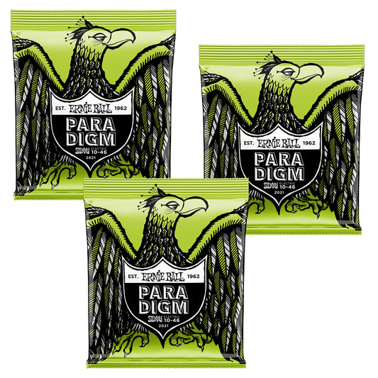 3 PACK Ernie Ball 2021 Paradigm Regular Slinky Electric Guitar Strings .010-.046