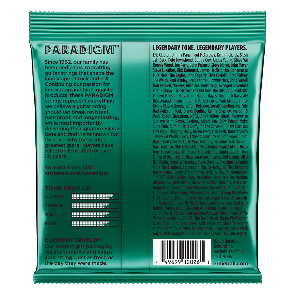 3 PACK Ernie Ball 2026 Paradigm Not Even Slinky Electric Guitar Strings, 12-56