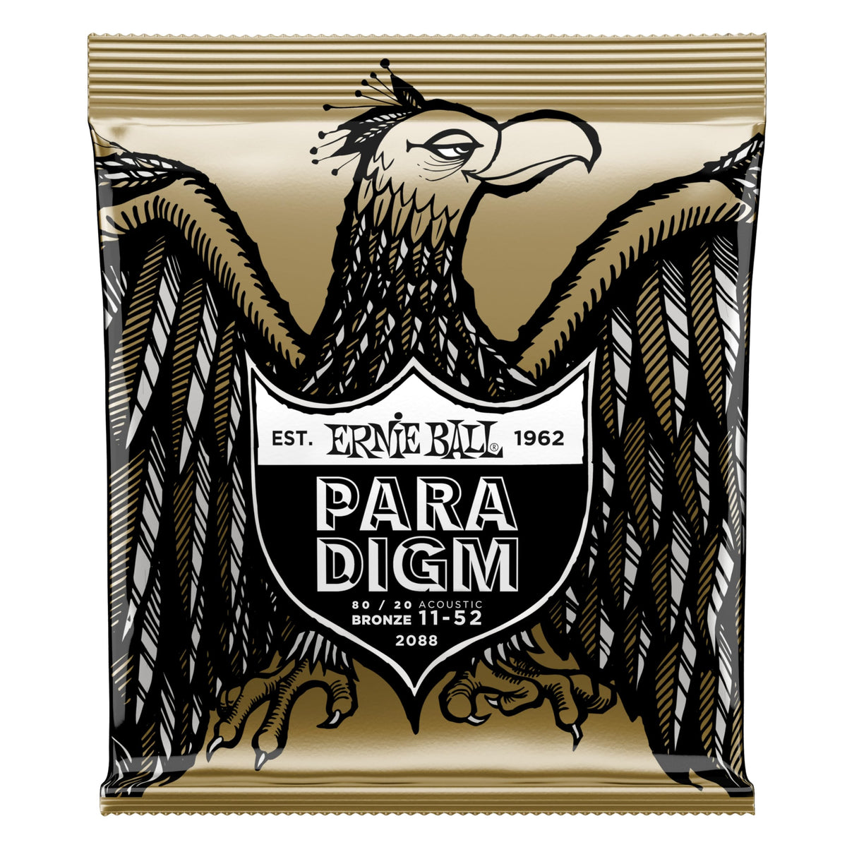 Ernie Ball Paradigm Light 80/20 Bronze Acoustic Guitar Strings, 11-52 Gauge (P02088)
