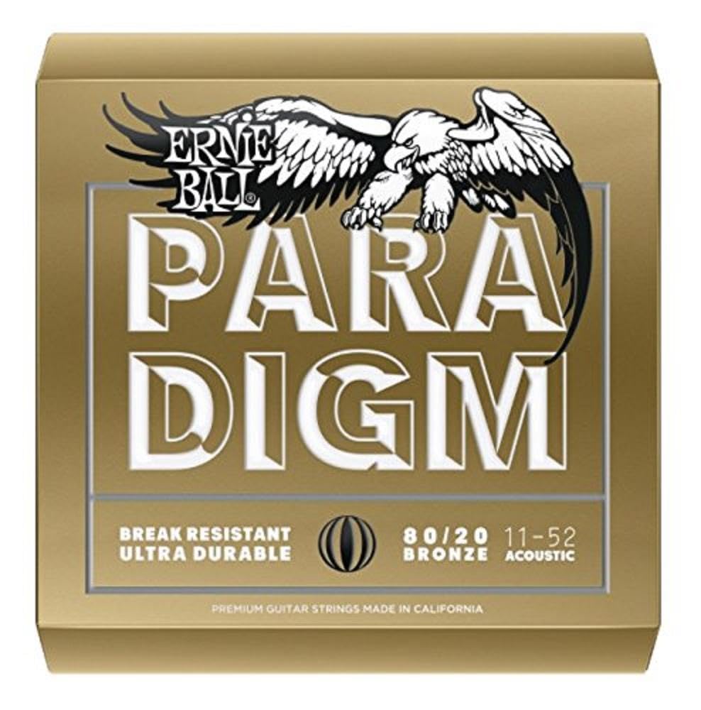Ernie Ball Paradigm Light 80/20 Bronze Acoustic Guitar Strings, 11-52 Gauge (P02088)