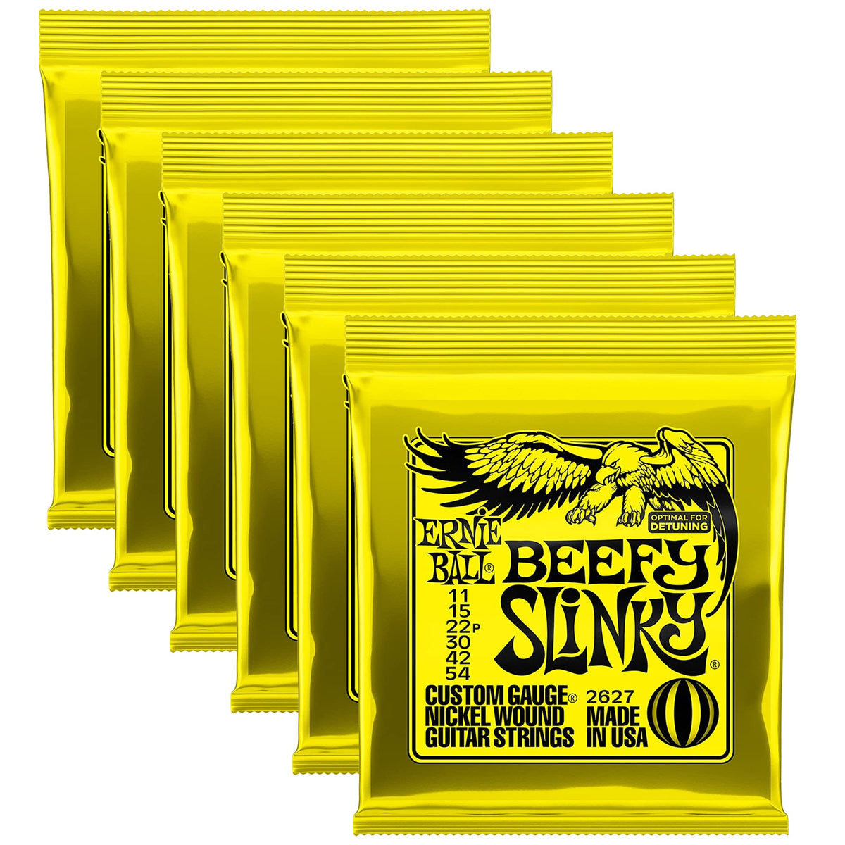 Ernie Ball 2627 Beefy Slinky 11-54 (6 Pack Bundle)
