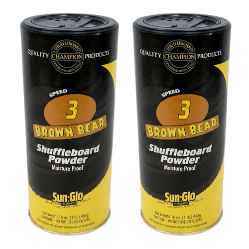 Sun-Glo Speed #3 (Brown Bear) Shuffleboard Powder Wax ? Medium-Fast Speed   for Optimal Control & Precision ? 16 oz Shaker Can (Pack of 2)