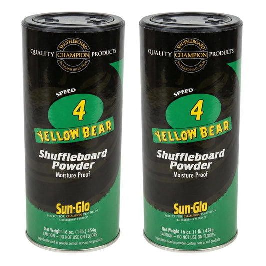 Twin Pack of Sun-Glo #4 Speed Yellow Bear Shuffleboard Powder Wax