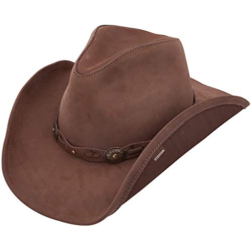 Stetson Roxbury Shapeable Leather Cowboy Western Hat, Mocha, Medium