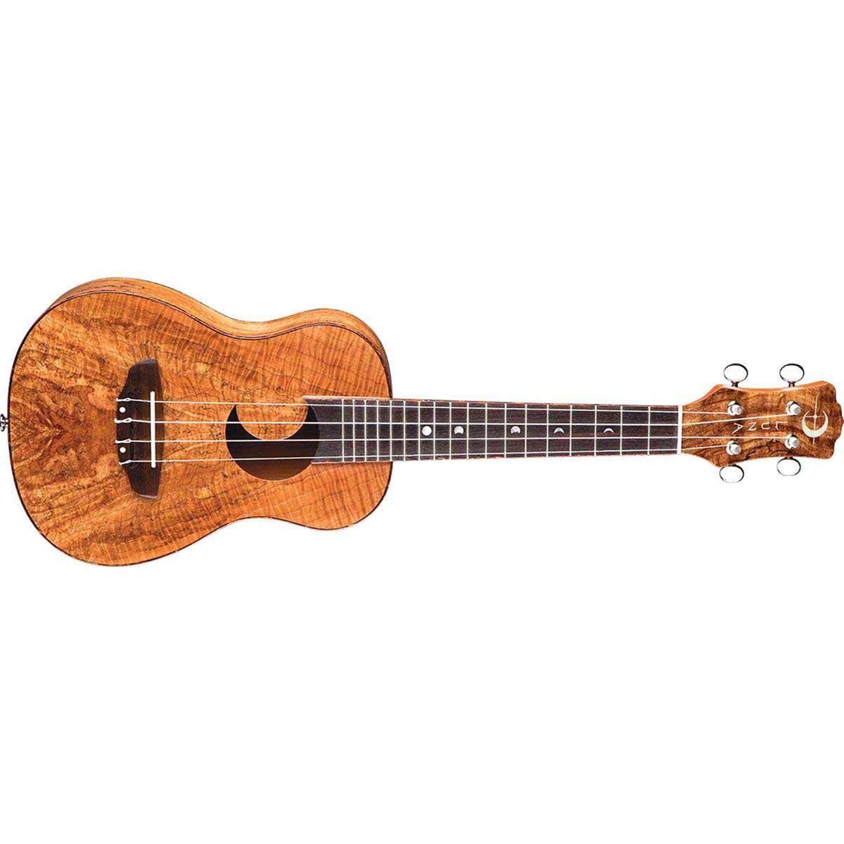 Luna Exotic Series Spalt Maple Concert Ukulele with Crescent Moon Soundhole