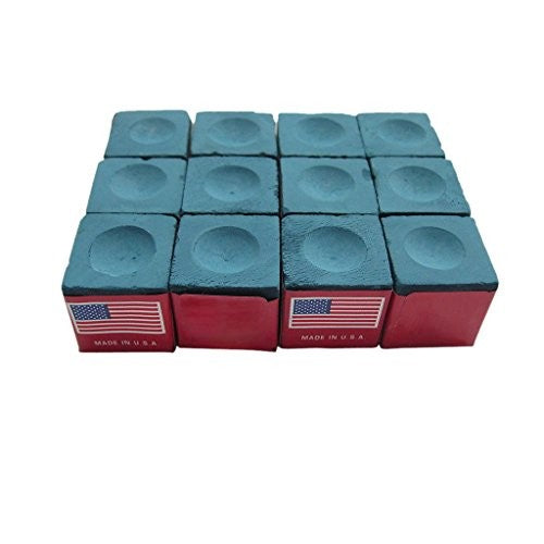 Master Billiard/Pool Cue Chalk - Blue - 1 Pack/12 Pieces