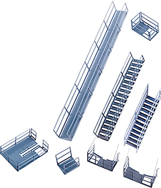 Walthers Cornerstone HO Scale Building/Structure Kit Platforms/Stairways (Brass)