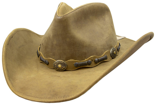 Stetson Roxbury Rust Distressed Shapeable Leather Cowboy Western Hat - Large