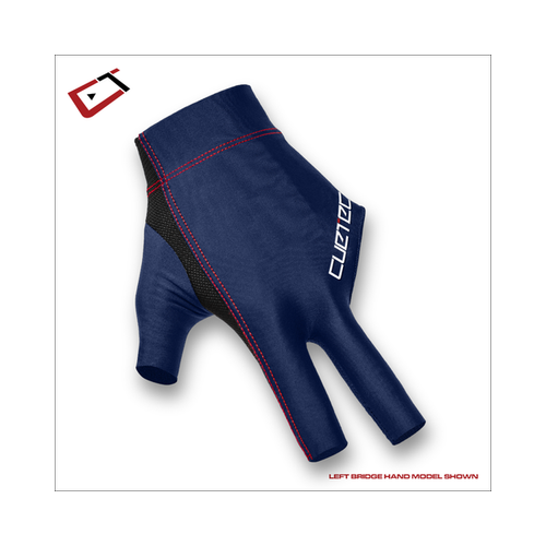 Cuetec AXIS Pool/Billiards Navy Glove; Left Bridge Hand, Large