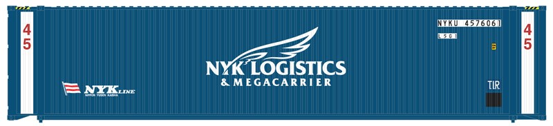 Atlas N Scale 45' Corrugated Shipping Containers NYK (3-Pack #1) (Blue/White)