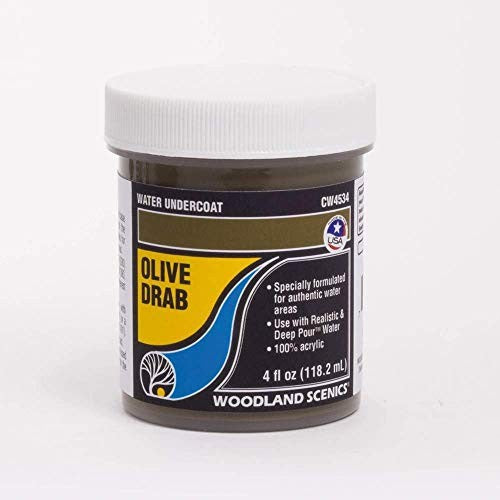 Woodland Scenics Water System Water Undercoat 4oz Bottle - Olive Drab