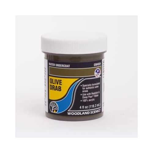 Woodland Scenics Water System Water Undercoat 4oz Bottle - Olive Drab
