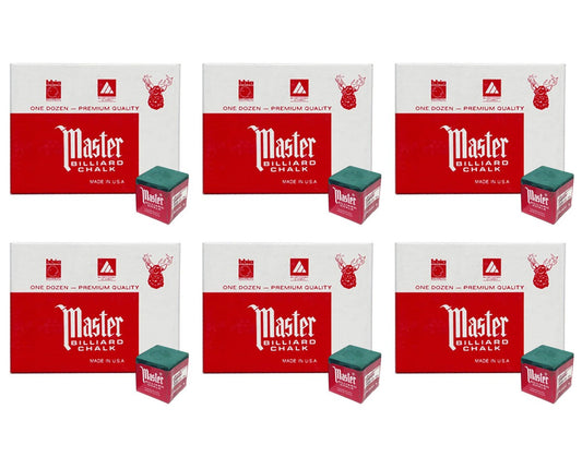 Master Billiard/Pool Cue Chalk - Forest Green - 6 Dozen/72 Pieces