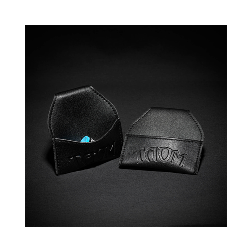 Taom Black Leather Embroidered Emblem Chalk Bag