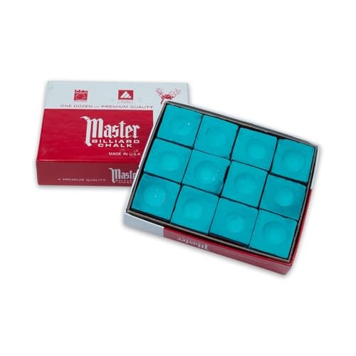 Master Billiard/Pool Cue Chalk - Green - 1 Pack/12 Pieces