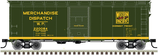 Atlas HO Scale 1937 AAR 40' Boxcar (Kit) Western Pacific #220194 (Green/Yellow)