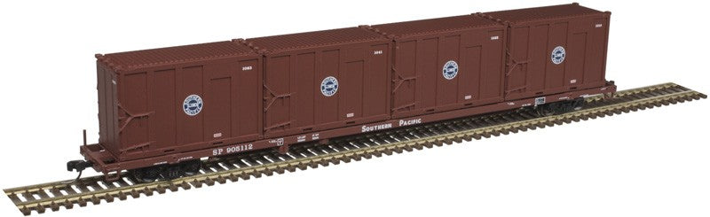 Atlas N Scale 85' Trash Container Flatcar/4 Containers Southern Pacific #905087