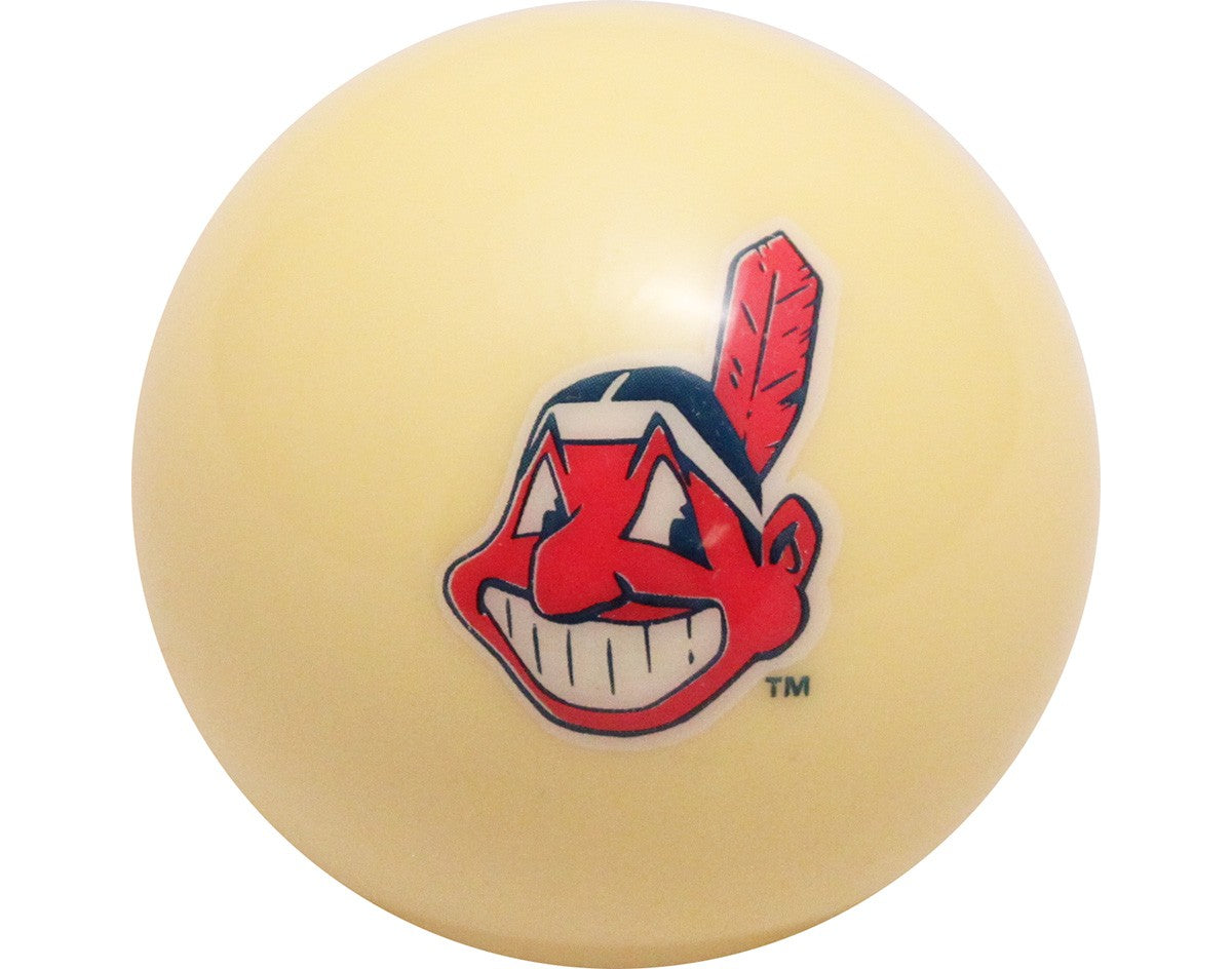MLB Imperial Cleveland Indians Pool Billiard Cue/8 Ball - White - Old Style