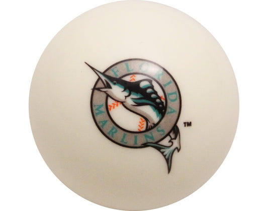 MLB Imperial Miami Florida Marlins Pool Billiard Cue/8 Ball - White - Old Style