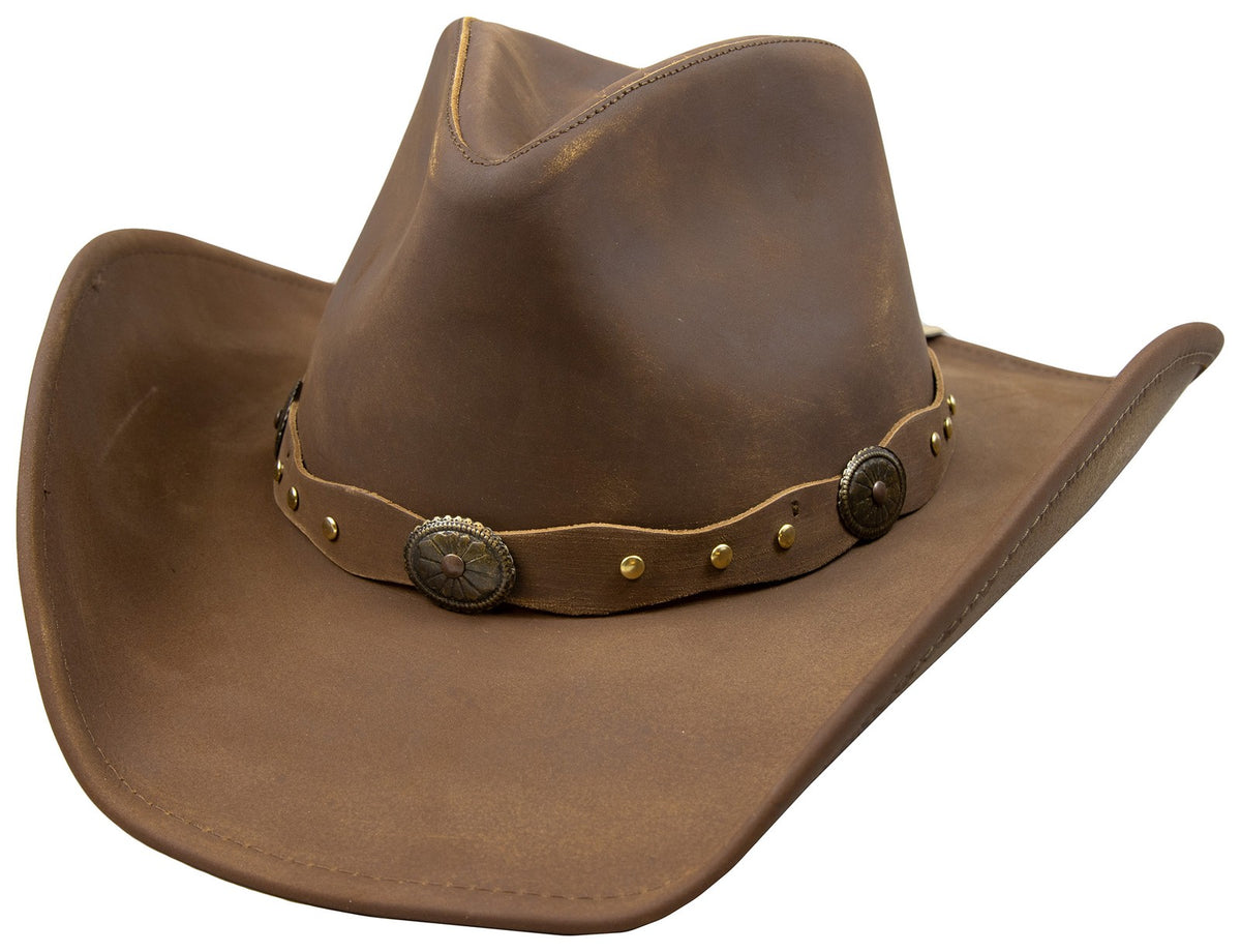 Stetson Roxbury Shapeable Leather Cowboy Western Hat, Mocha, Large