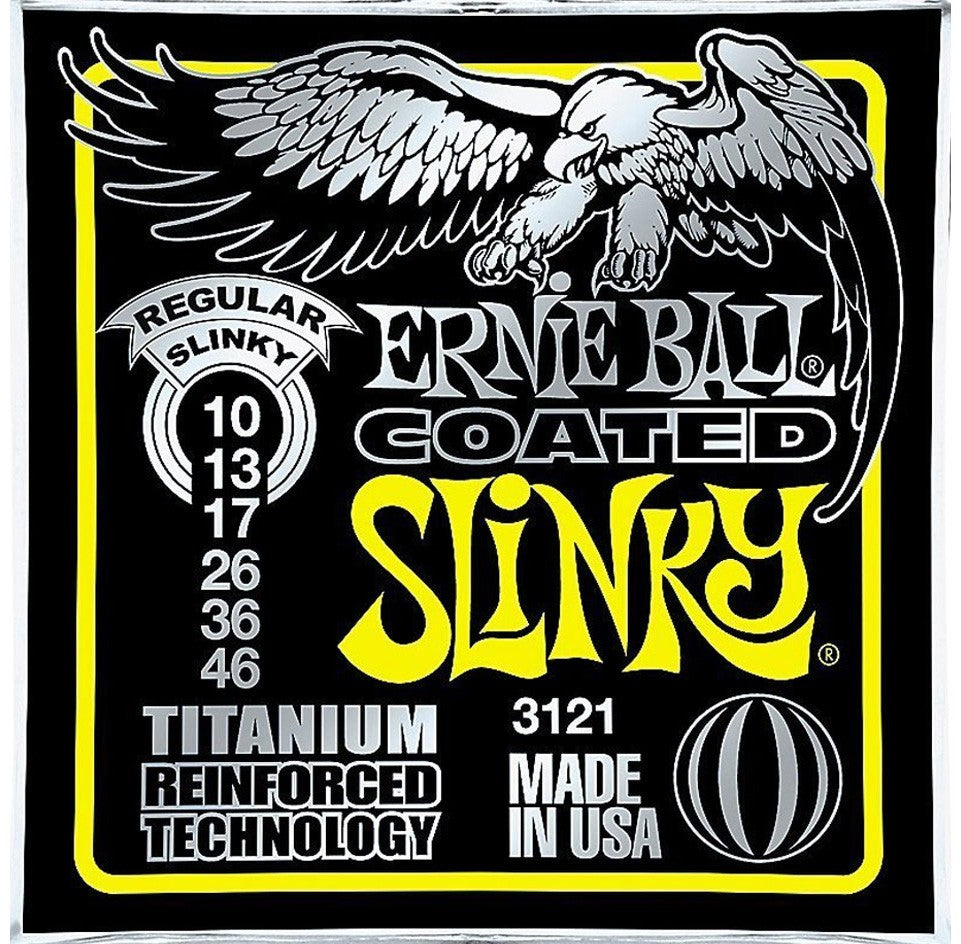 3 Sets of Ernie Ball Coated 3121 Regular Slinky Electric Guitar Strings 10-46