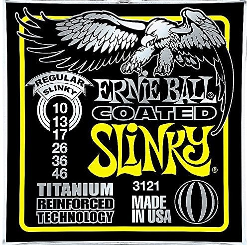 3 Sets of Ernie Ball Coated 3121 Regular Slinky Electric Guitar Strings 10-46