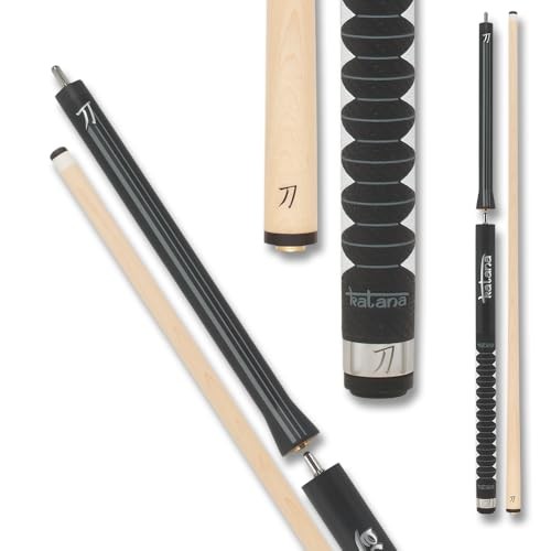 KATANA KATBJ01 Break Jump Pool Cue - Matte Black Finish with Grey Stripes and Reflective Logos - 25oz