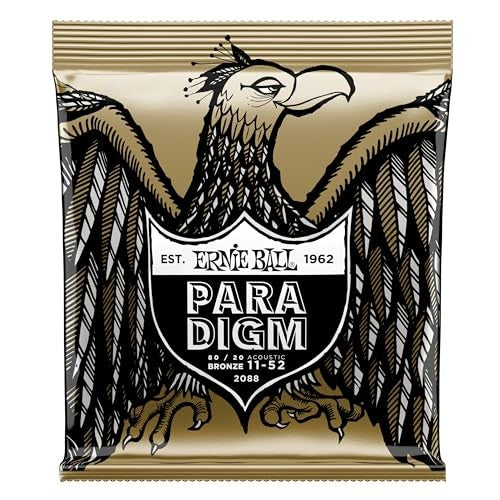 Ernie Ball Paradigm Light 80/20 Bronze Acoustic Guitar Strings, 11-52 Gauge (P02088)