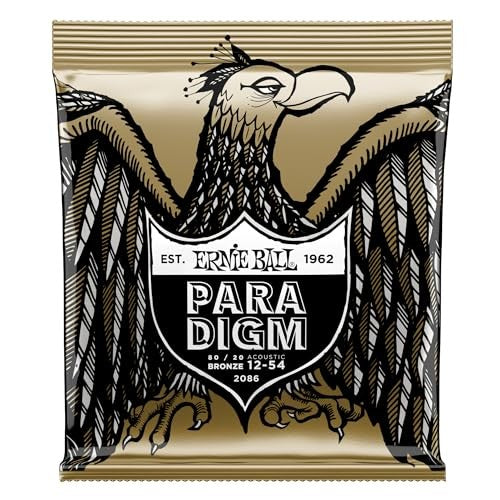 Ernie Ball Paradigm Medium Light 80/20 Bronze Acoustic Guitar Strings, 12-54 Gauge (P02086)