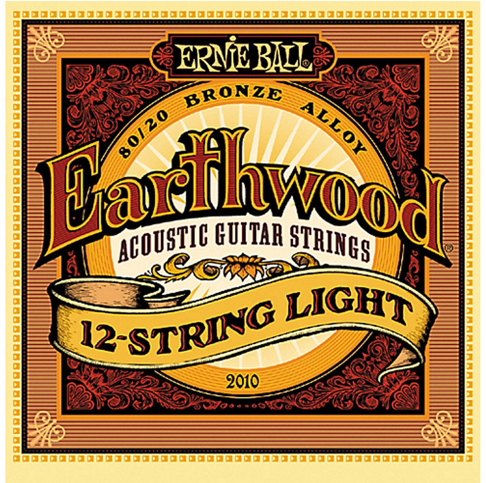 Ernie Ball Guitar Strings | 12 String | Acoustic | 3 Sets | Earthwood | Light