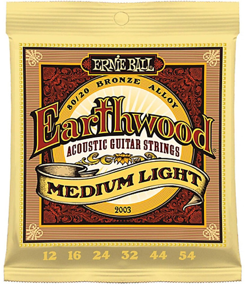 3 Pack | Ernie Ball Guitar Strings | Acoustic | Earthwood | Medium Light 12-54