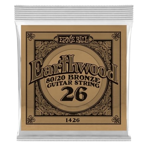 Ernie Ball P01426 .026 6 PACK! Earthwood 80/20 Bronze Acoustic Guitar String