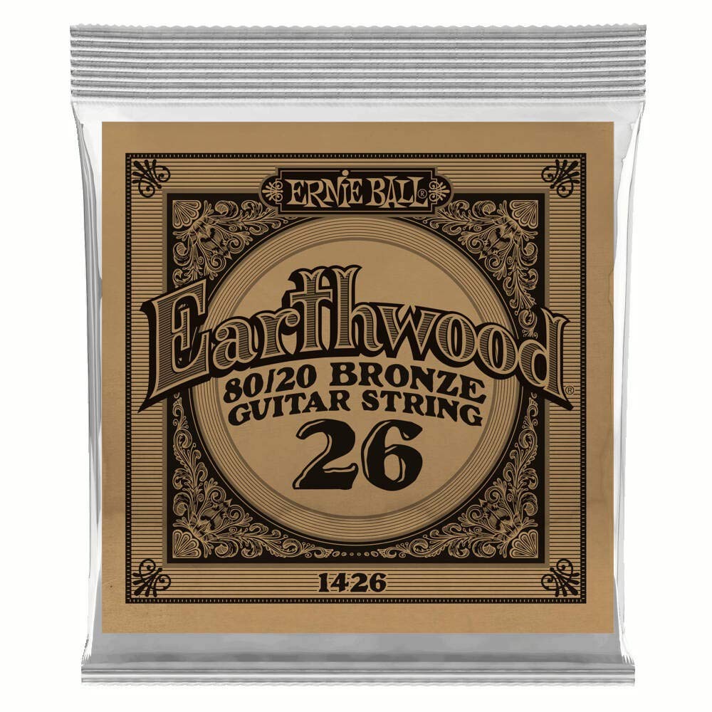 Ernie Ball P01426 .026 6 PACK! Earthwood 80/20 Bronze Acoustic Guitar String