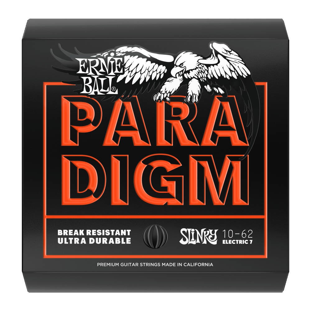 Ernie Ball Paradigm 7-String Skinny Top Heavy Bottom Slinky Electric Guitar Strings, 10-62 Gauge (P02030)
