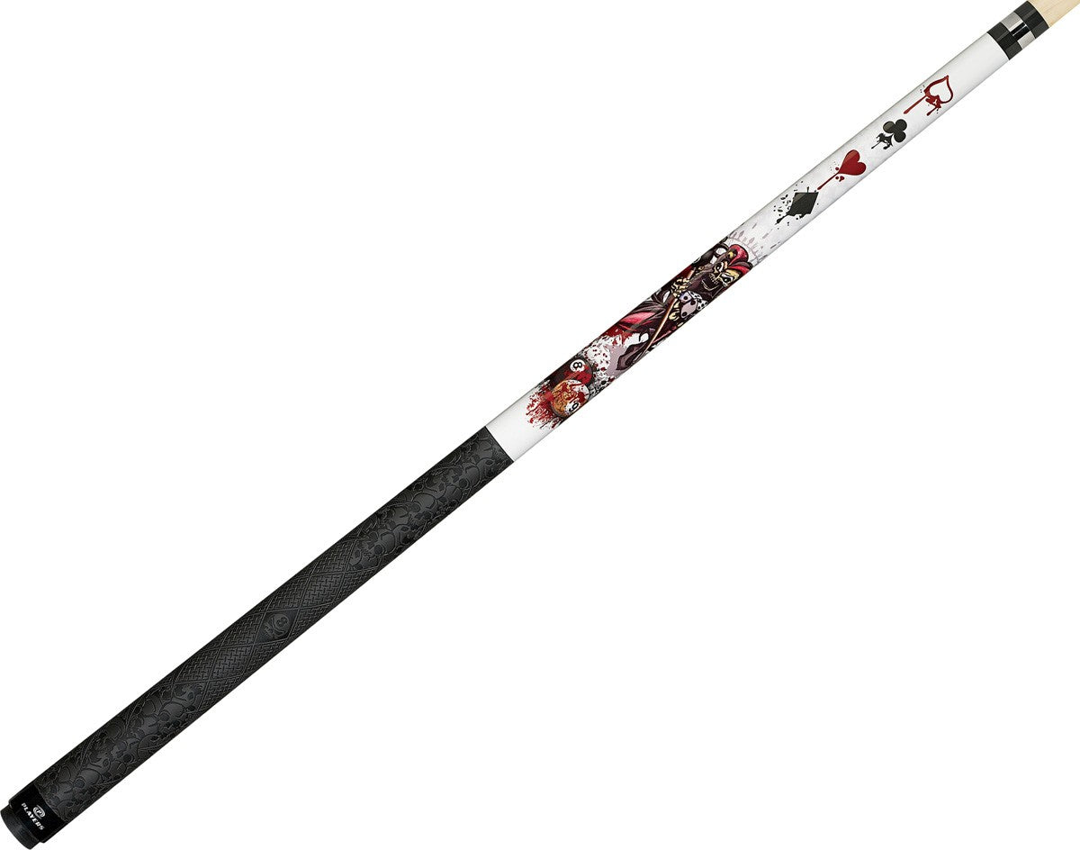 Players 58" 2-Piece North American Hard Maple Billiard Pool Cue Stick, White, 21oz