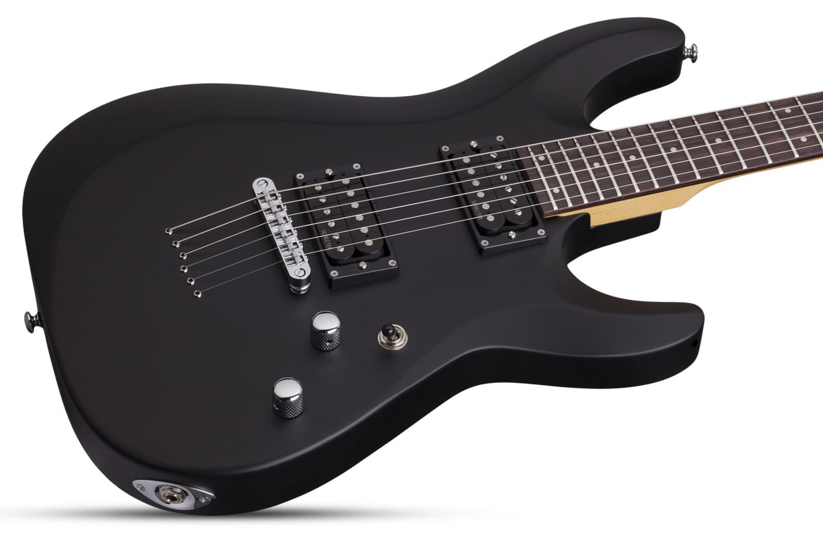 Schecter 430 C-6 Deluxe Solid-Body Electric Guitar, Satin Black