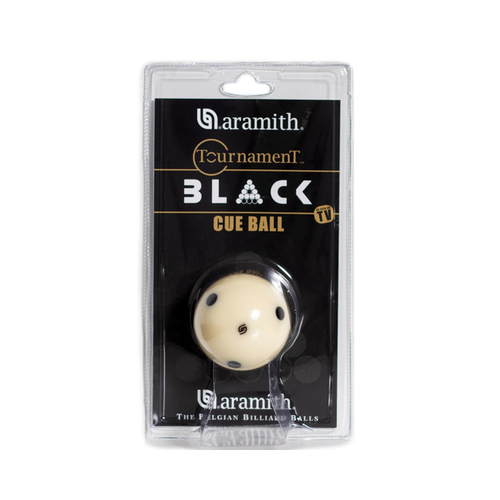 Aramith Tournament Black Billiard Pool Cue Ball 2 1/4" 6 Black Dots in a blister