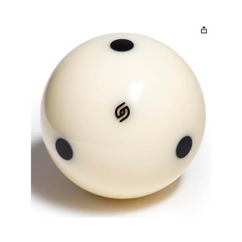 Aramith Tournament Black Billiard Pool Cue Ball 2 1/4" 6 Black Dots in a blister