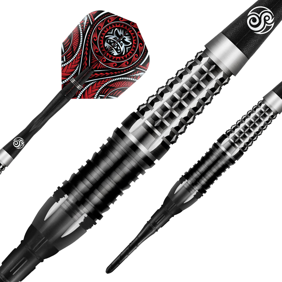 Shot Darts Soft Tip, Tribal Weapon Savage (18g/20g), 90% Tungsten   Barrels, Front Weighted with Precision Grips | Professional Soft Tip Darts   Set for Electronic Dartboard | Made in New Zealand