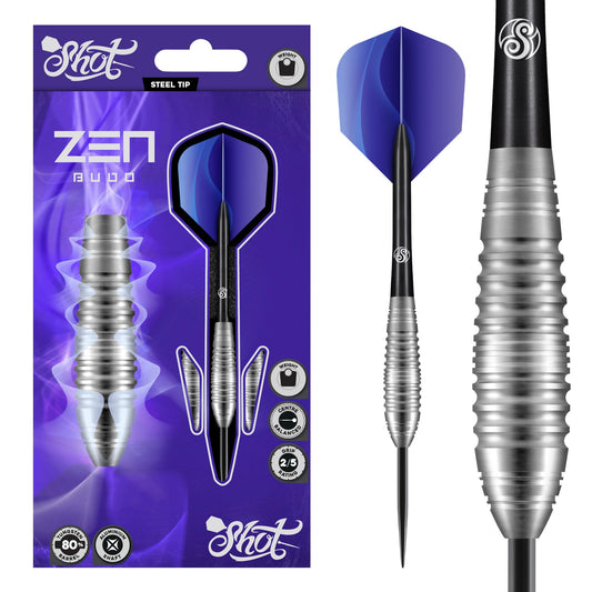 Shot Darts Metal Tip Zen Budo (23g/ 24g/ 26g) 80% Tungsten Center   Balanced Bomber Shape Perfect for Beginner Handcrafted Professional Darts   & Flights Made in New Zealand Metal Tips for Dart Board