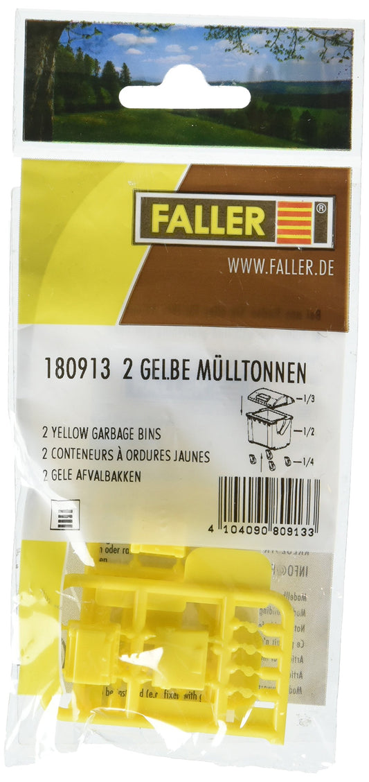 Faller 180913 Garbage Bins 2/Scenery and Accessories, Yellow